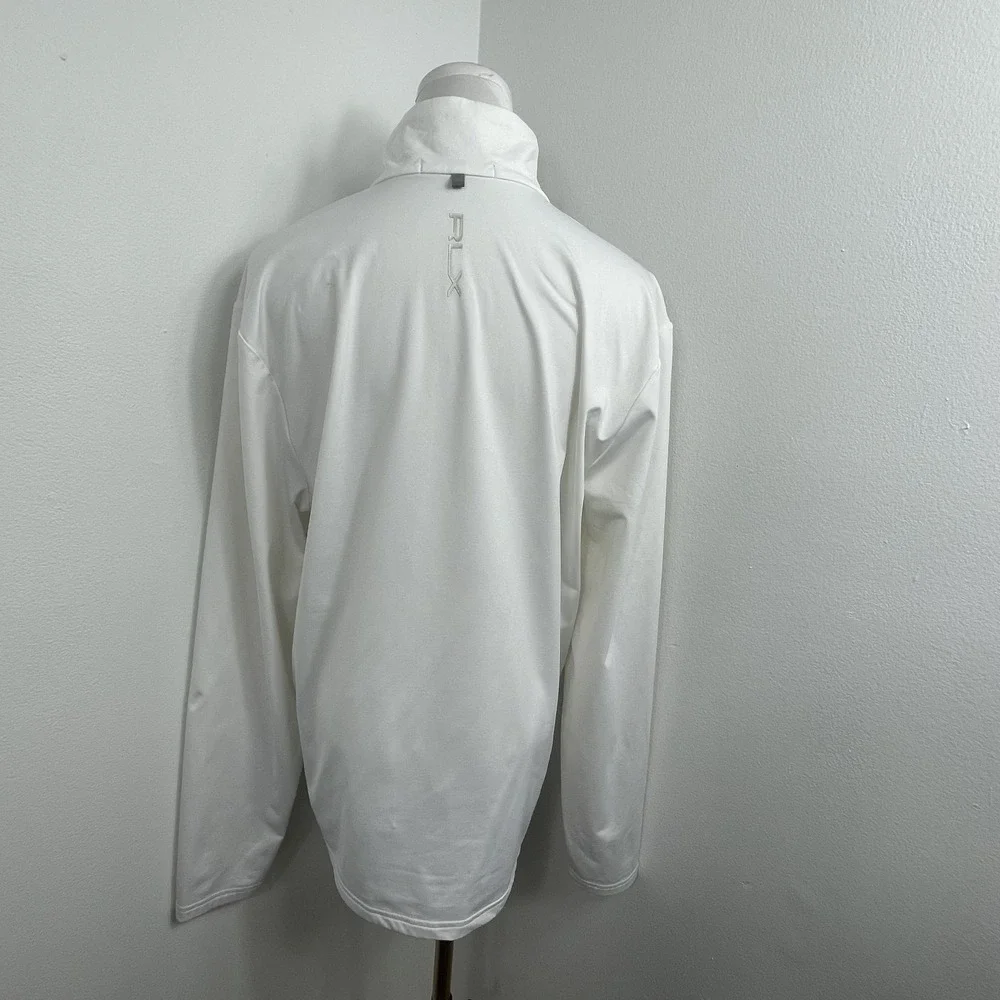 RLX Ralph Lauren Pullover Mens M White 1/4 Zip Long Sleeve Golf Athletic Top